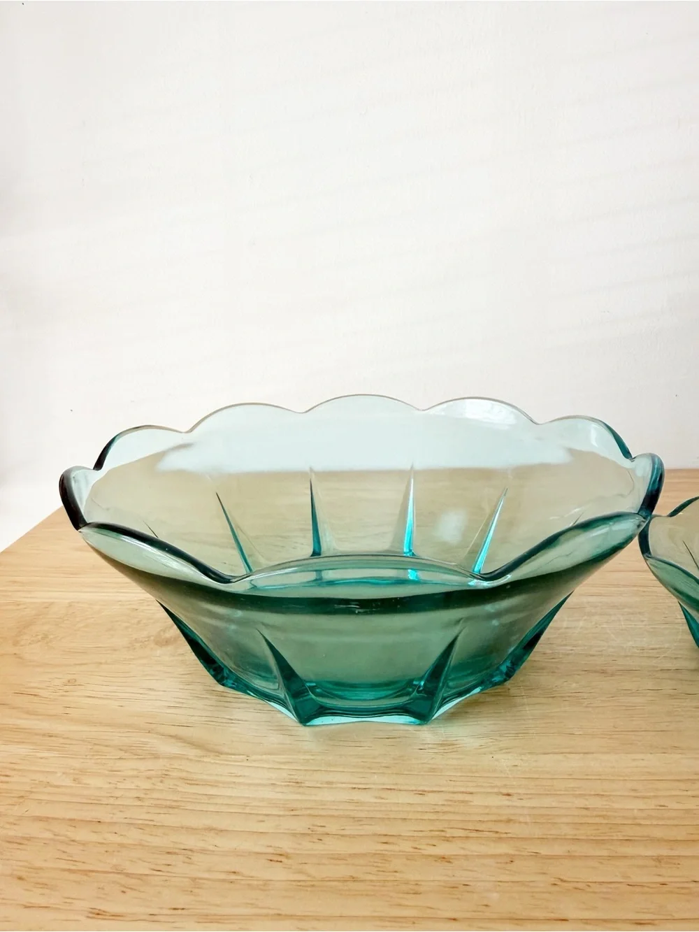 Anchor Hocking Swedish Modern Aquamarine Glass Chip & Dip Dessert Serving Set